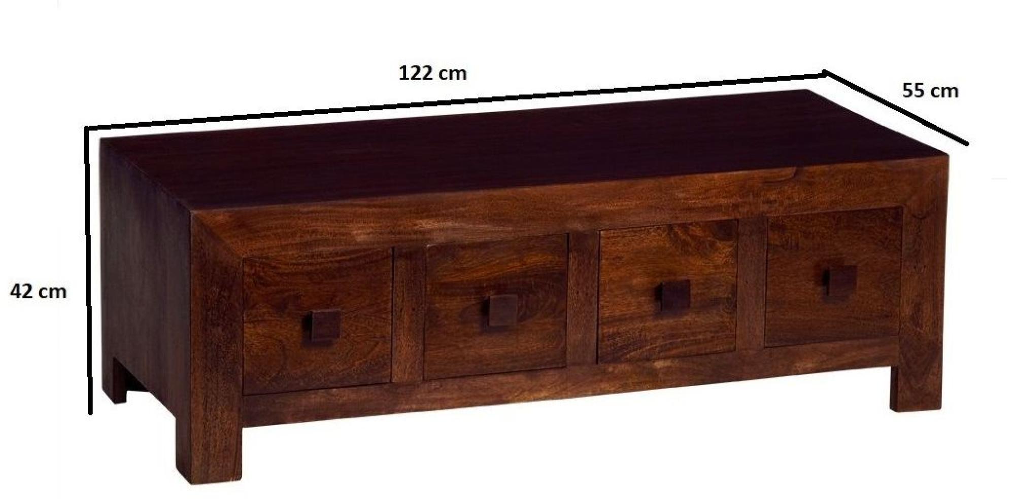 Product photograph of Dakota Dark Mango Wood 8 Drawer Coffee Table from Choice Furniture Superstore.